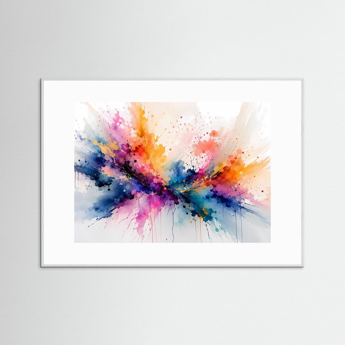 Abstraktes Aquarell Wandbild | Farbexplosion Poster | Moderne Alkohol Ink Kunst | Bunte Splash Art | Zeitgenössische Leinwand Dekoration