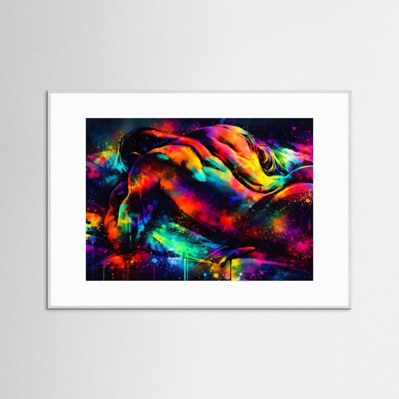 Abstraktes Neon‑Körperkunst Poster | Bunte moderne Wanddekoration im Kunststil