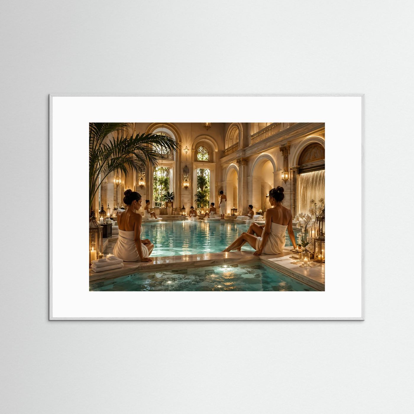 Oase der Ruhe | Luxus Spa & Wellness Oase Panorama Poster im Querformat
