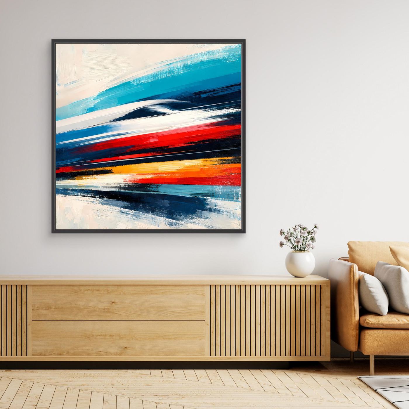 Leinwand Dynamischer Hochgeschwindigkeitszug | Abstraktes Wandbild auf echter Leinwand