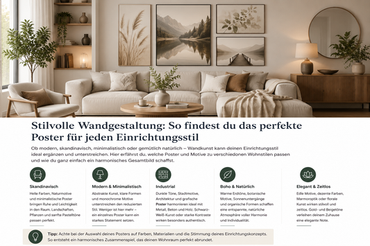Welches Poster passt zu welchem Einrichtungsstil? Wandkunst richtig kombinieren