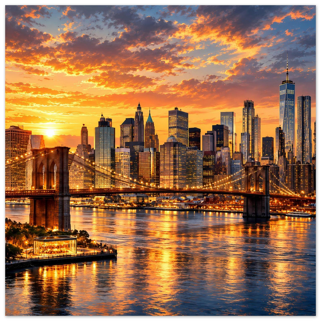 New York mit Brooklyn Bridge Poster