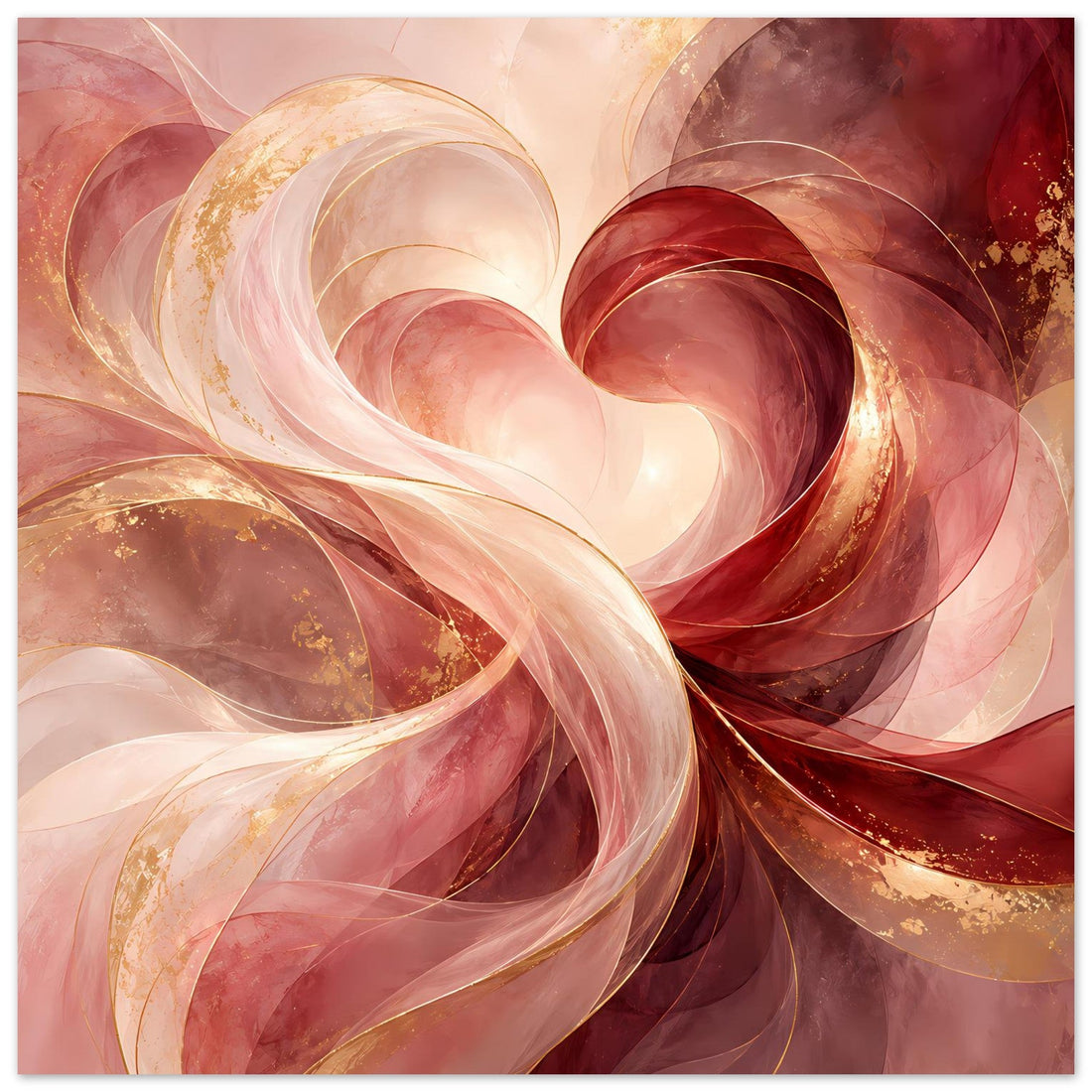Romantisches Herz in Rot und Gold als Poster