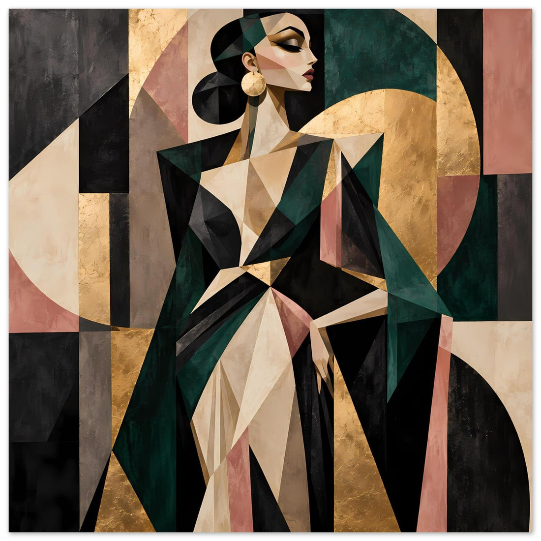 Geometrische Eleganz in Erdtönen – Wandposter