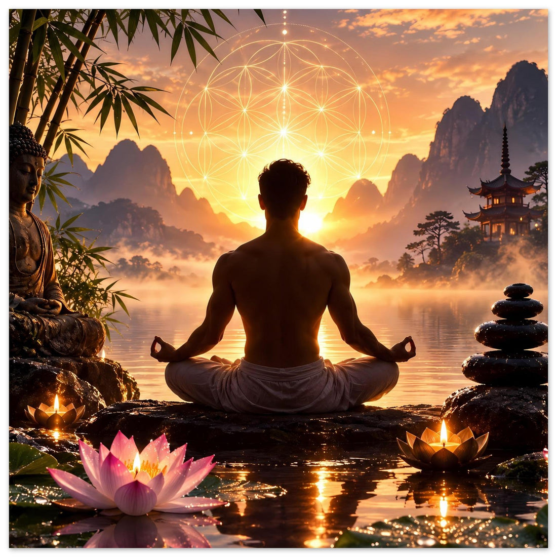 Meditativer Sonnenaufgang – Poster