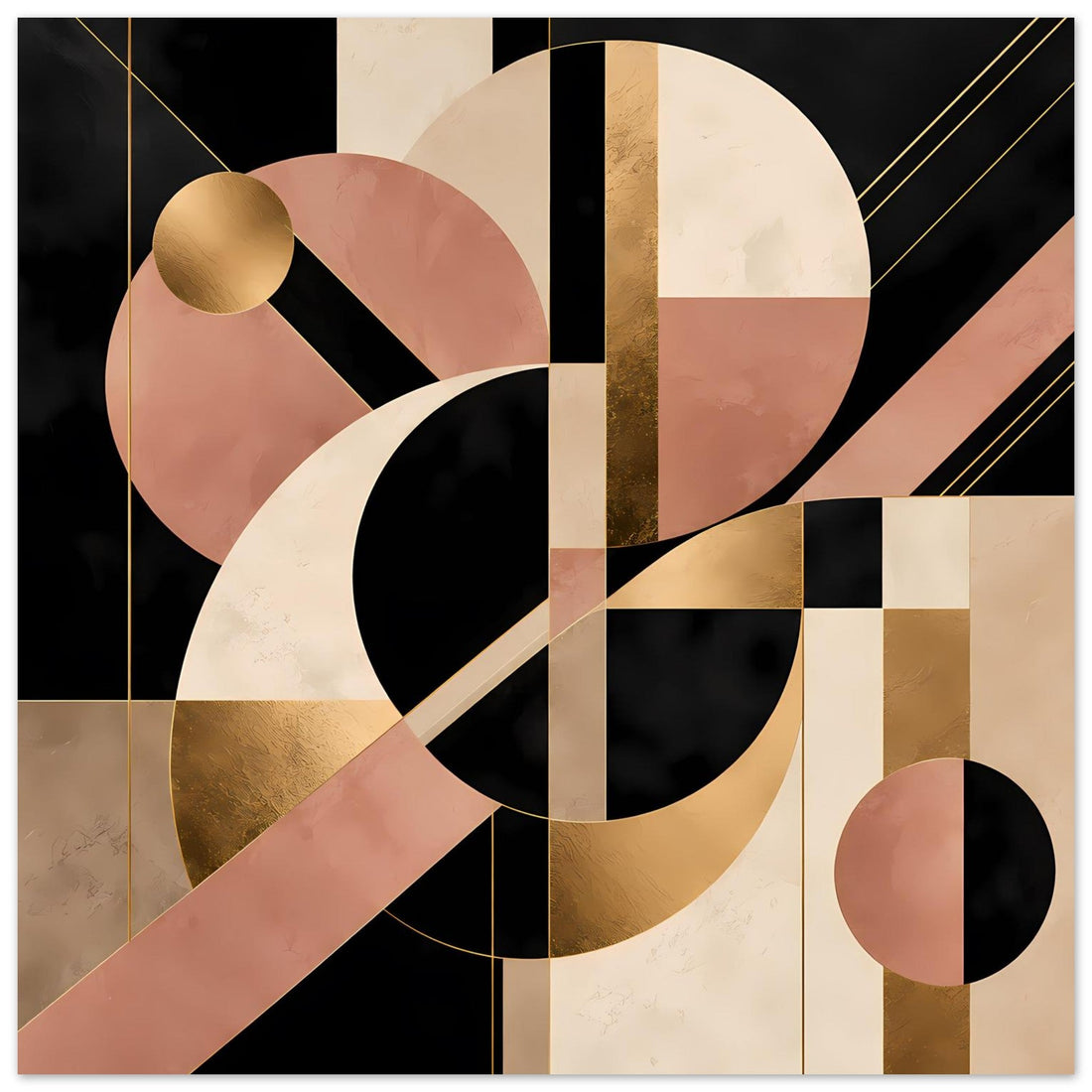 Art Déco in Schwarz Rosé und Gold Poster
