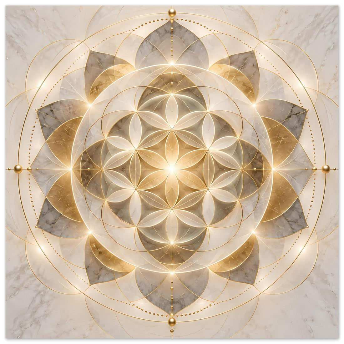 Goldenes Mandala als Ornamentkunst Poster