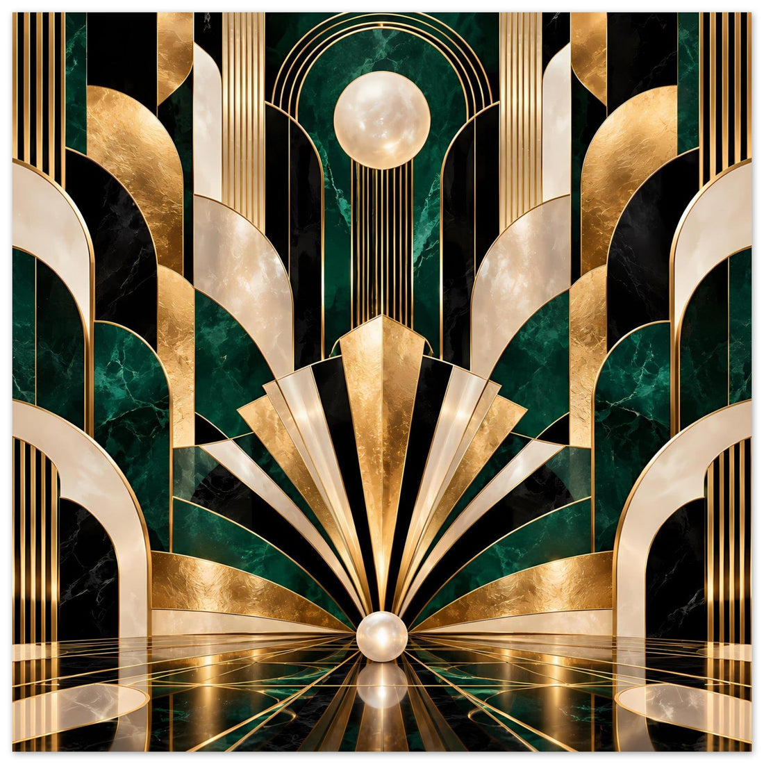 Art Déco in Smaragd und Gold Poster