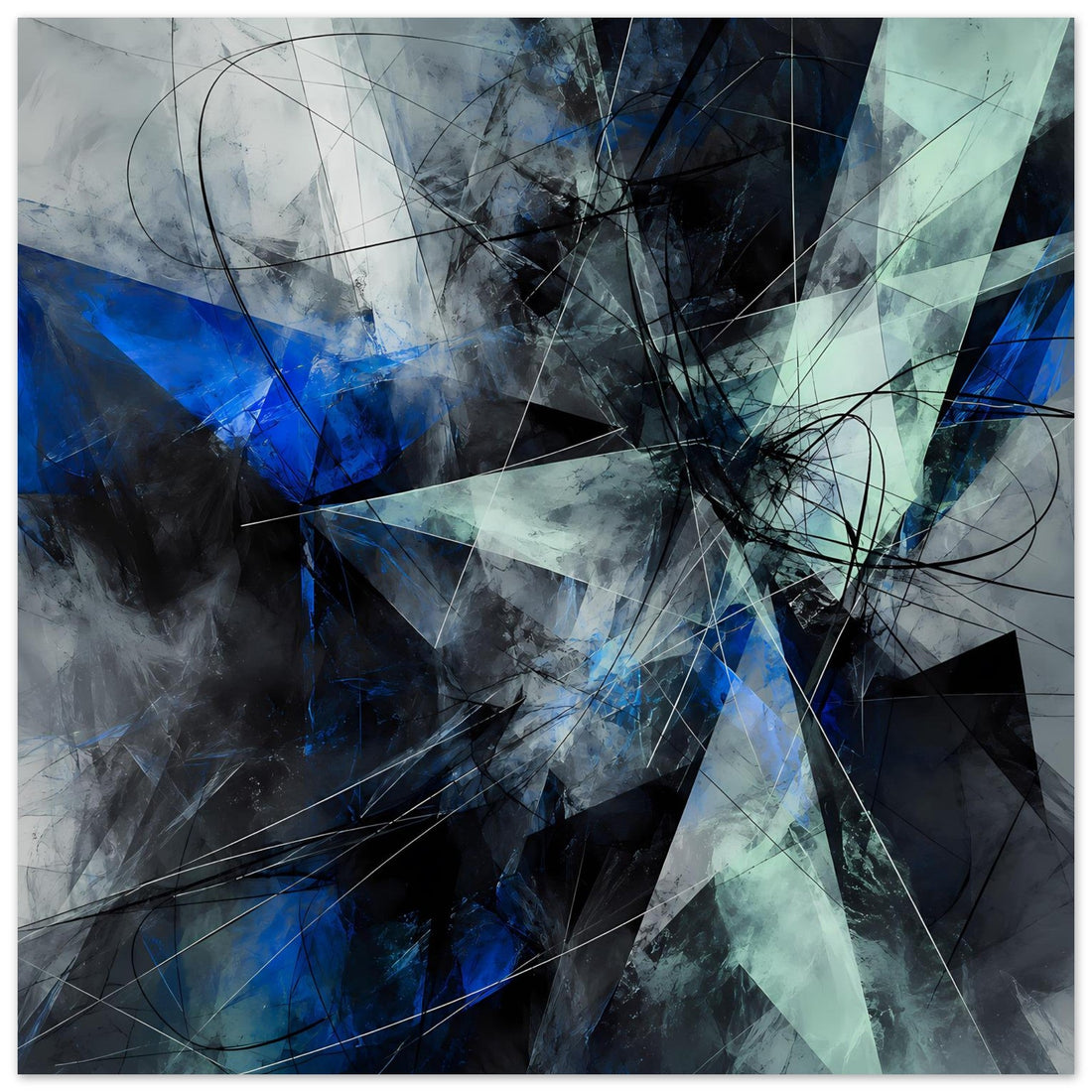 Geometrische Kunst in Blau Poster-Motiv