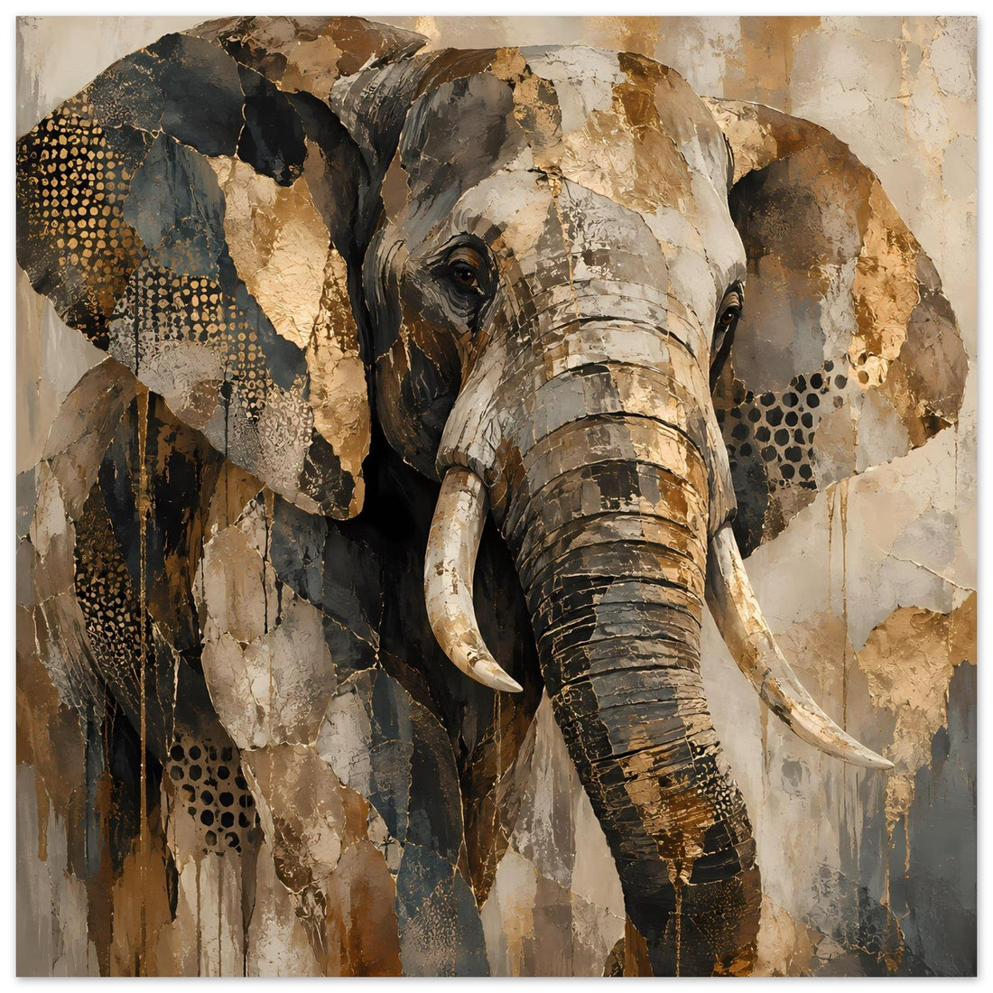 Elefant in warmen Erdtönen als Poster