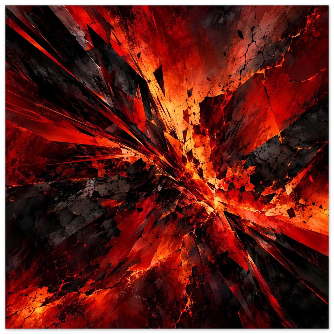 Abstrakte Kunst in Rot und Schwarz als Poster