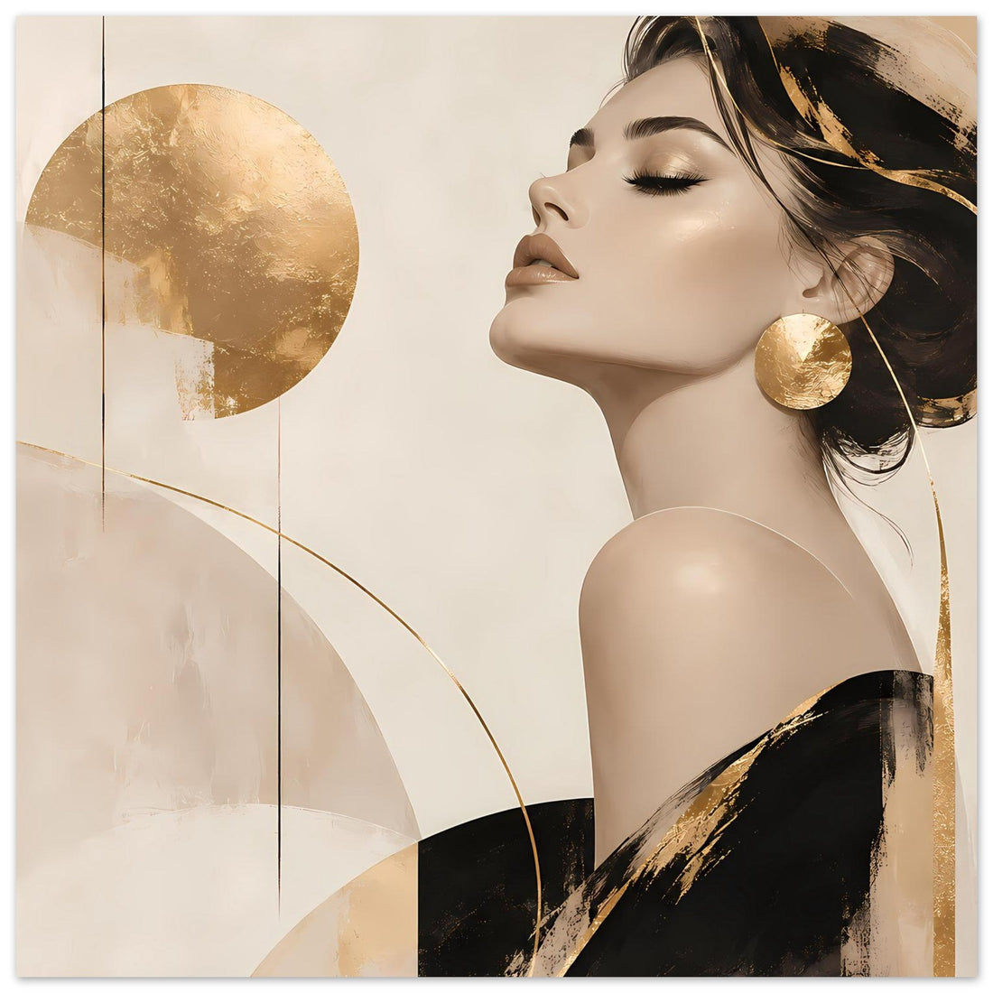 Frauenkunst mit Goldakzenten Poster-Motiv