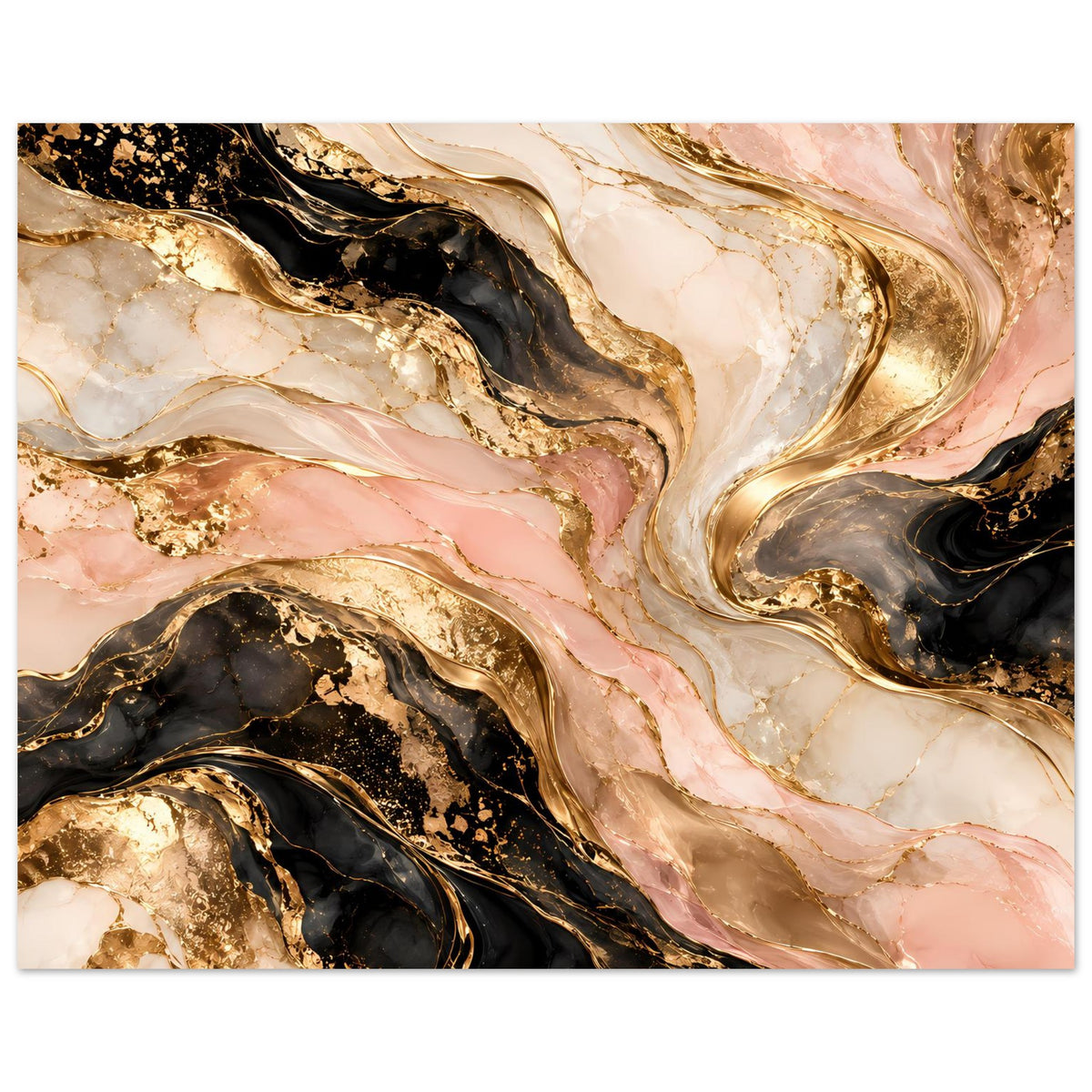 Marmor-Poster mit Goldakzenten, horizontal