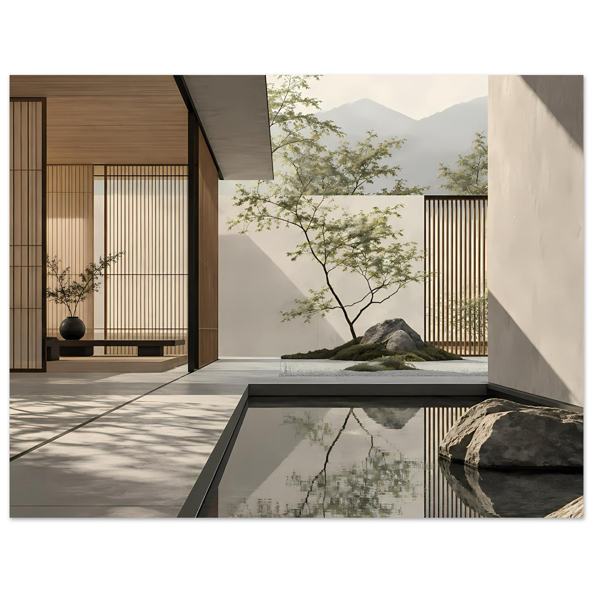 Modernes abstraktes Zen-Motiv mit harmonischer Formensprache