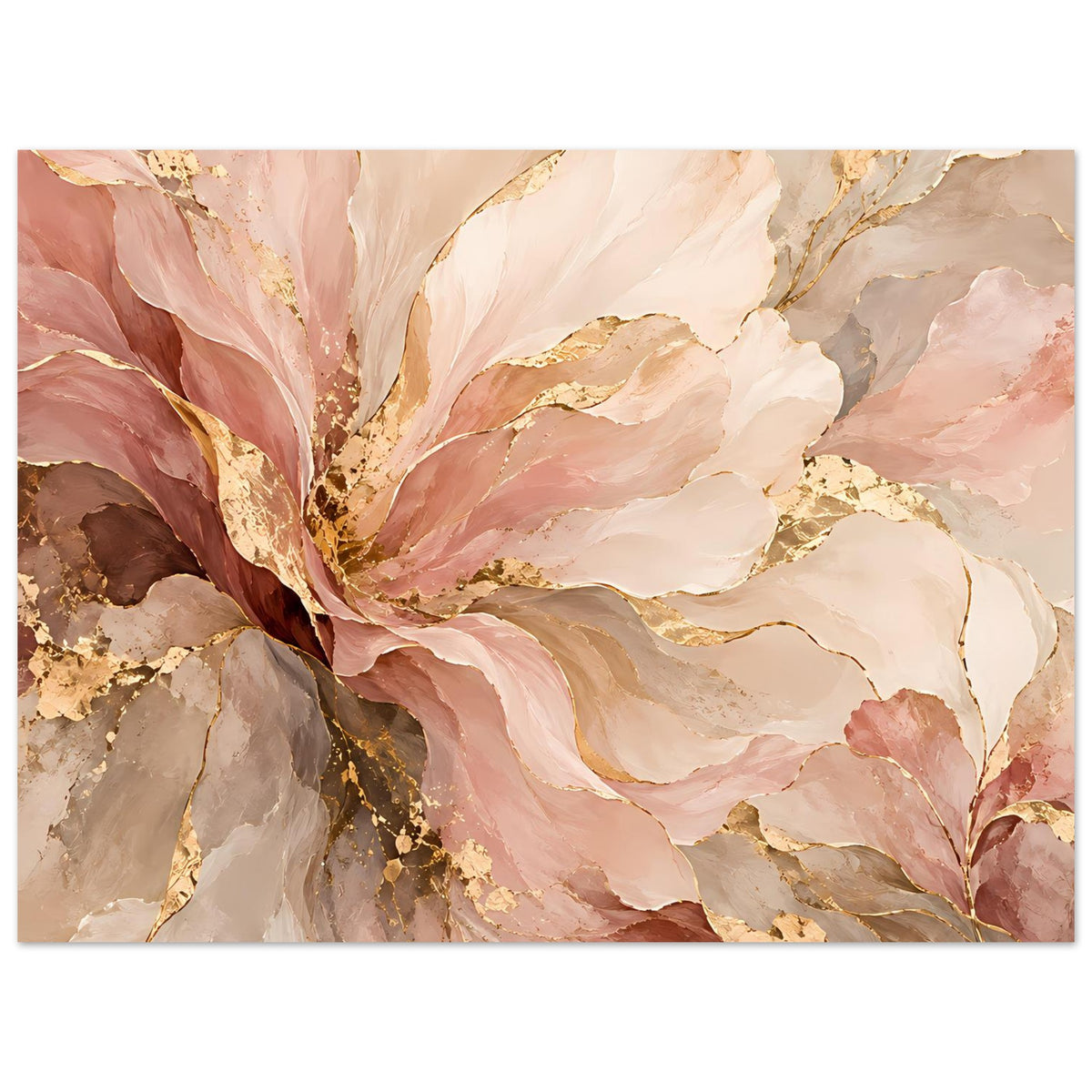 Blumenposter mit rosa-goldener Blüte, horizontal