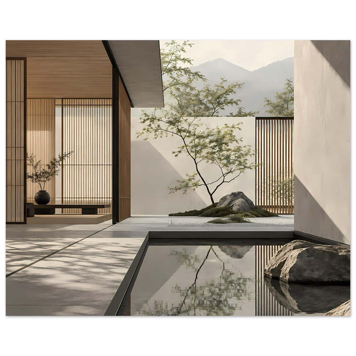 Modernes abstraktes Zen-Motiv mit harmonischer Formensprache