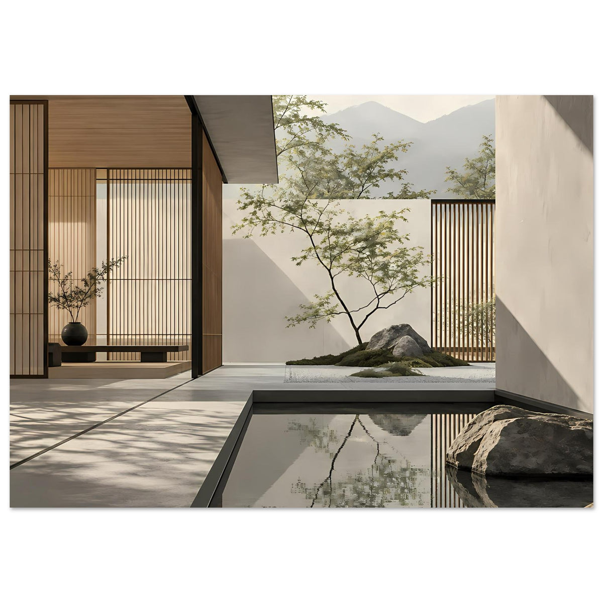 Ruhiges Zen-Poster für Wohnzimmer und Meditationsbereich