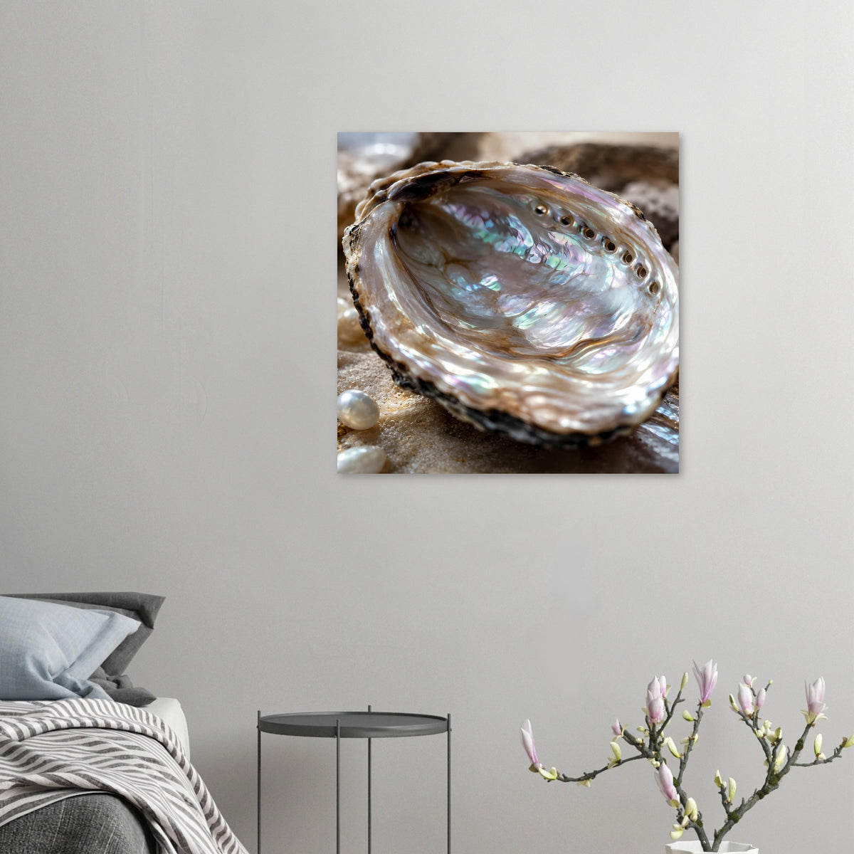 Kleines Poster mit Abalone-Muschel im Perlmuttglanz