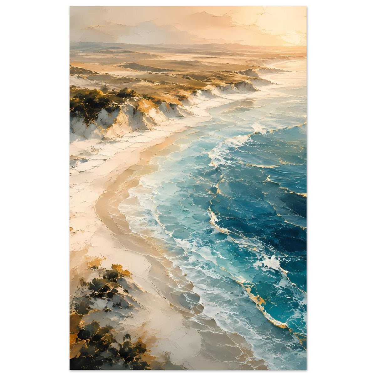 Poster (Querformat) mit Strand, türkisblauem Wasser und auslaufenden Wellen
