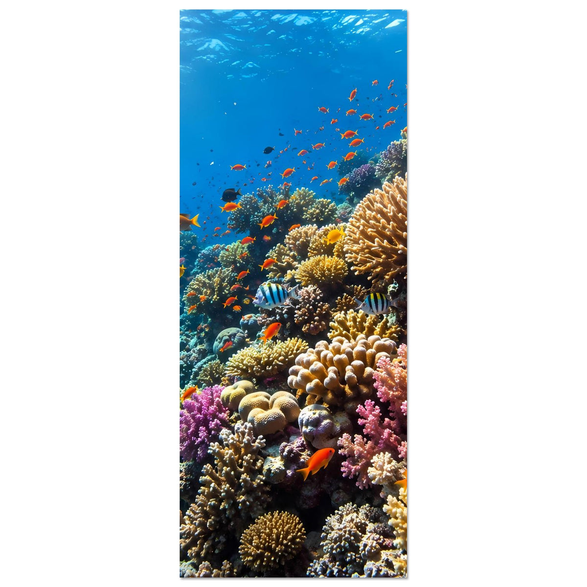 Korallenriff-Poster im Hochformat mit Korallen und tropischen Fischen