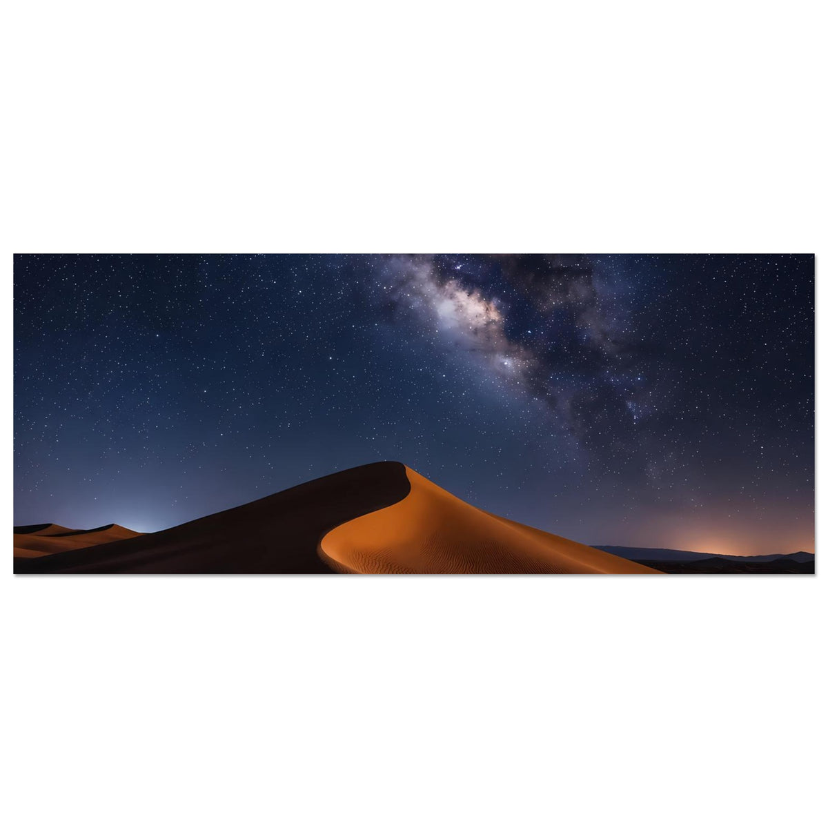 Horizontales Poster: Sanddünen bei Nacht mit Milchstraße am Himmel