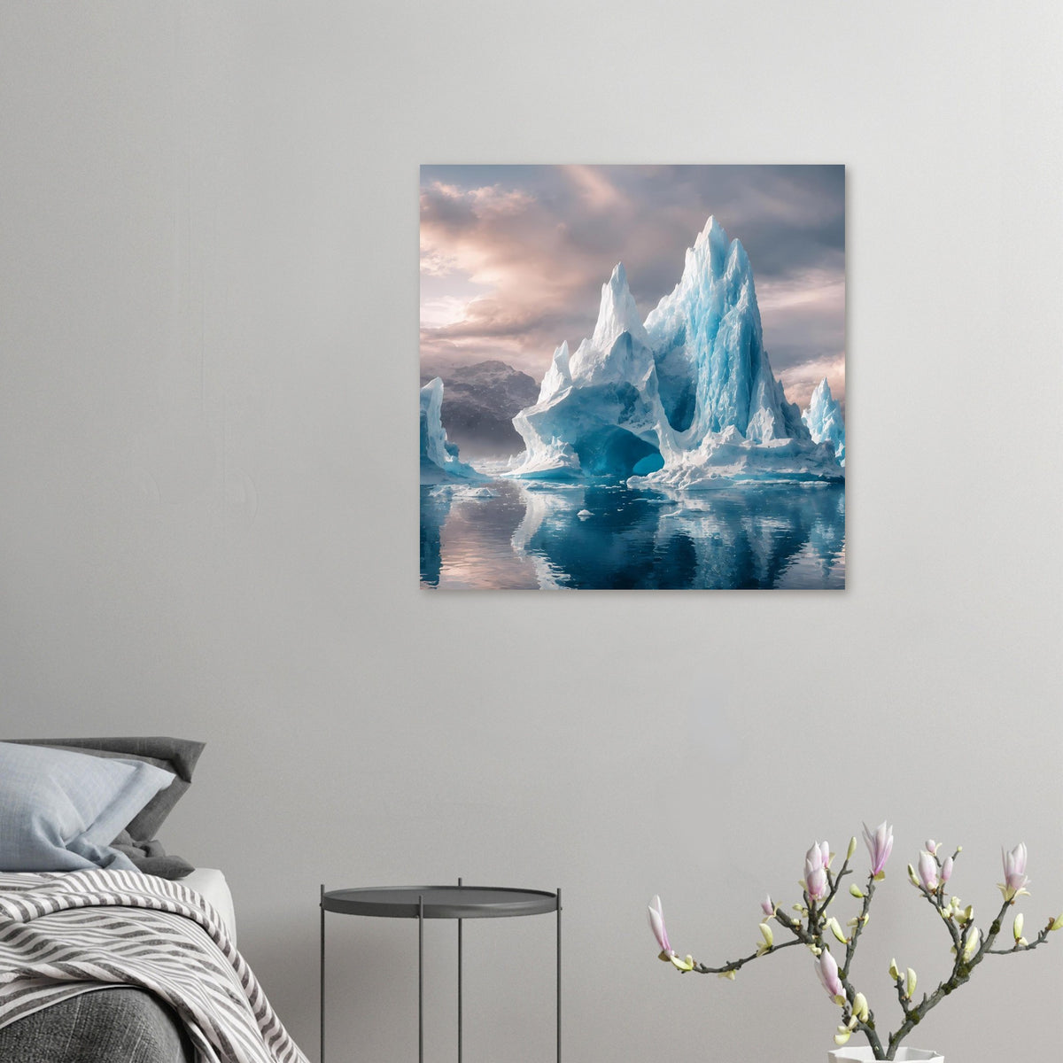 Eisberg-Poster im Querformat, klein an der Wand montiert