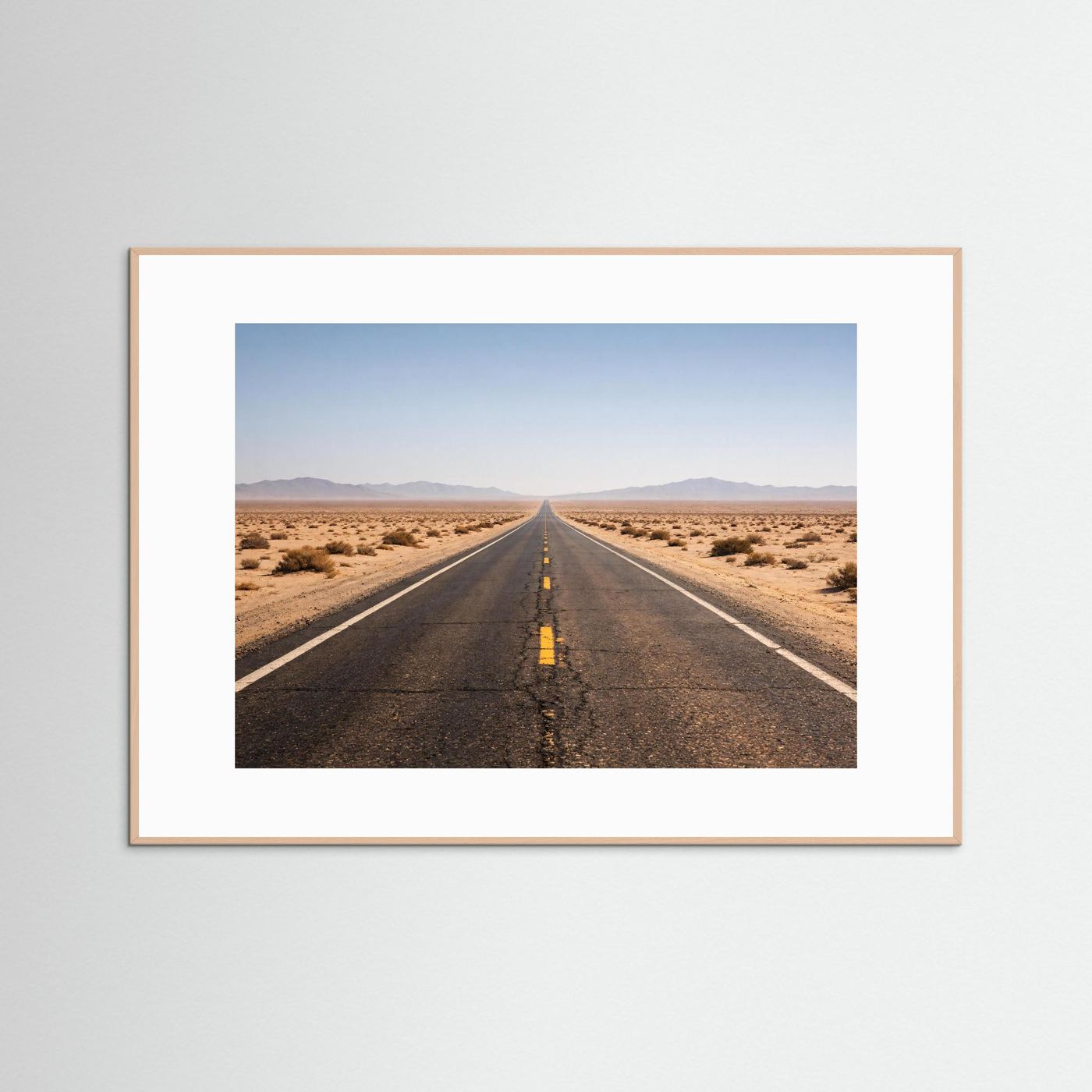 Endlose Straße in der Wüste | Panorama Highway & Natur Poster Querformat