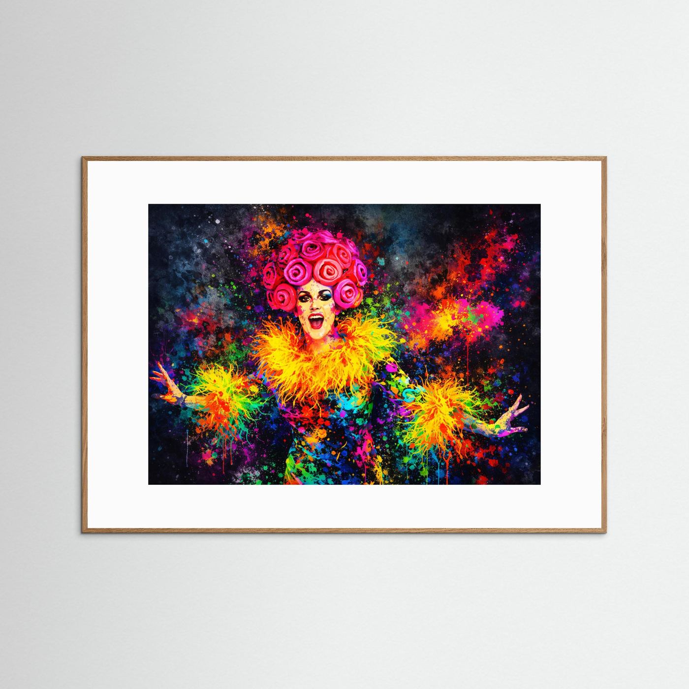 Extravagante Farbexplosion | Moderner Kunst Print Querformat Wandbild