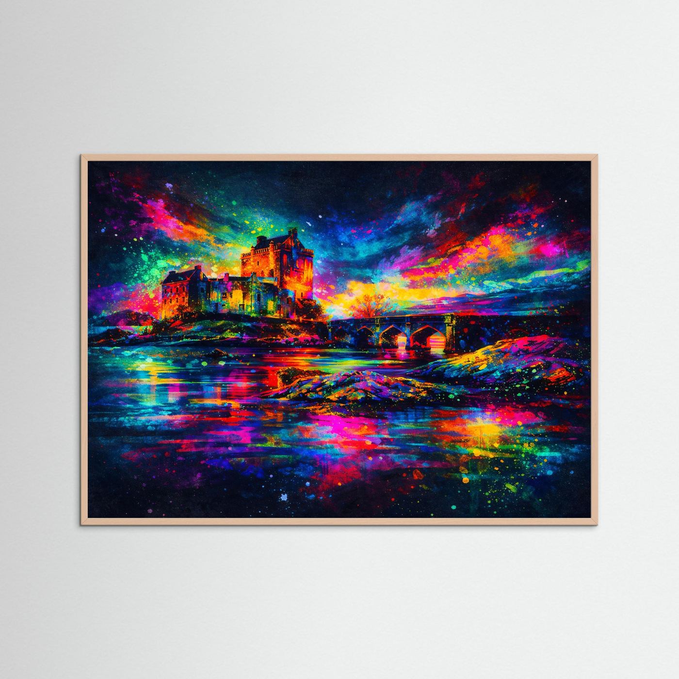 Farbgewaltiges Eilean Donan Castle | Schottland Burg & Natur Poster Querformat