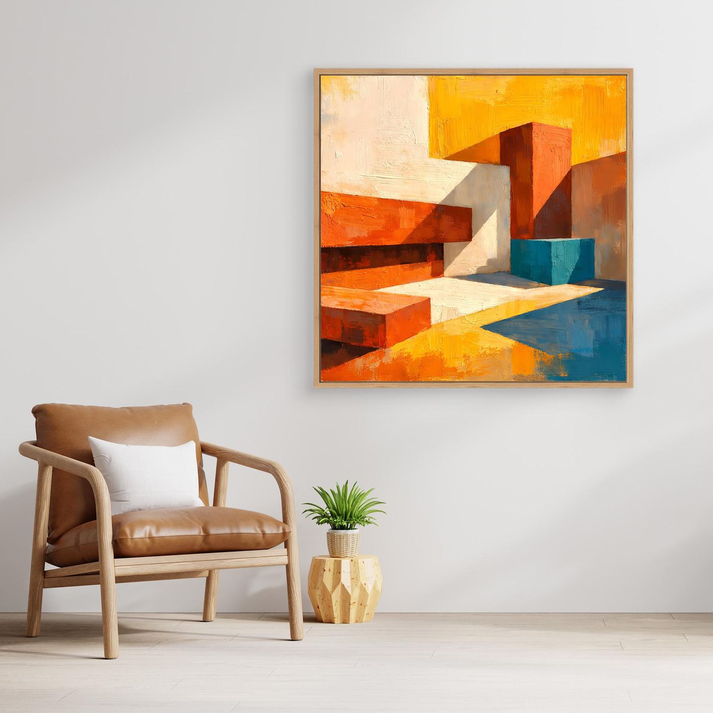 Leinwand Abstrakte Geometrische Formen im Licht | Modernes Architektur Wandbild