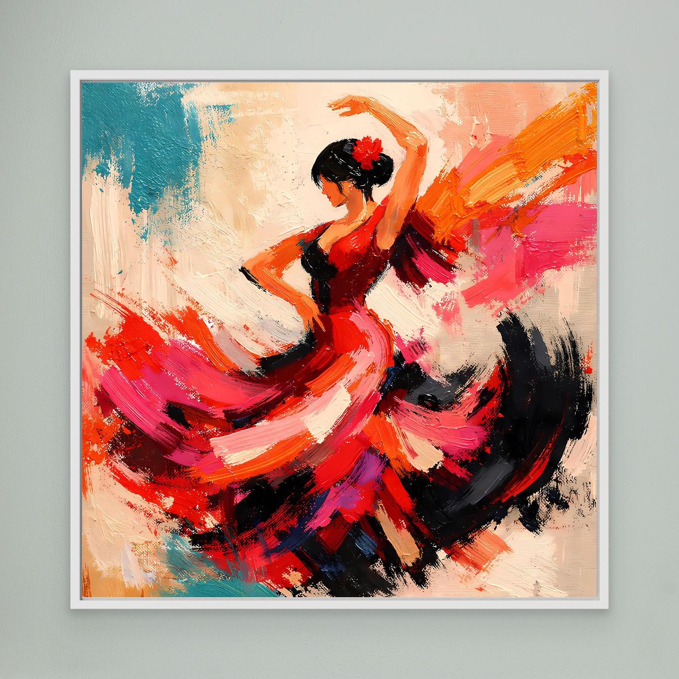 Premium Leinwand Flamenco Tänzerin Abstrakt | Modernes Kunst Poster Spanische Wanddeko