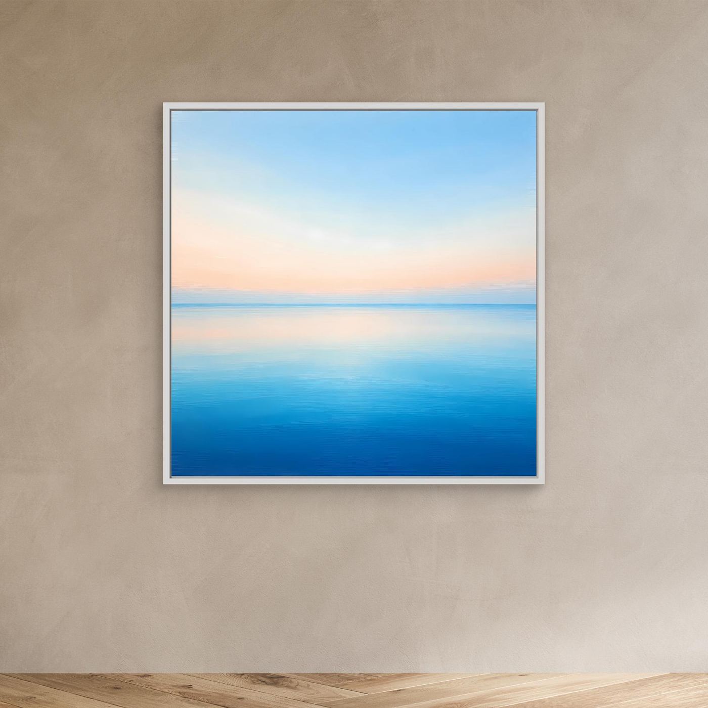 Leinwand Minimalistischer Meereshorizont im Pastelllicht | Abstraktes Ozean Wandbild