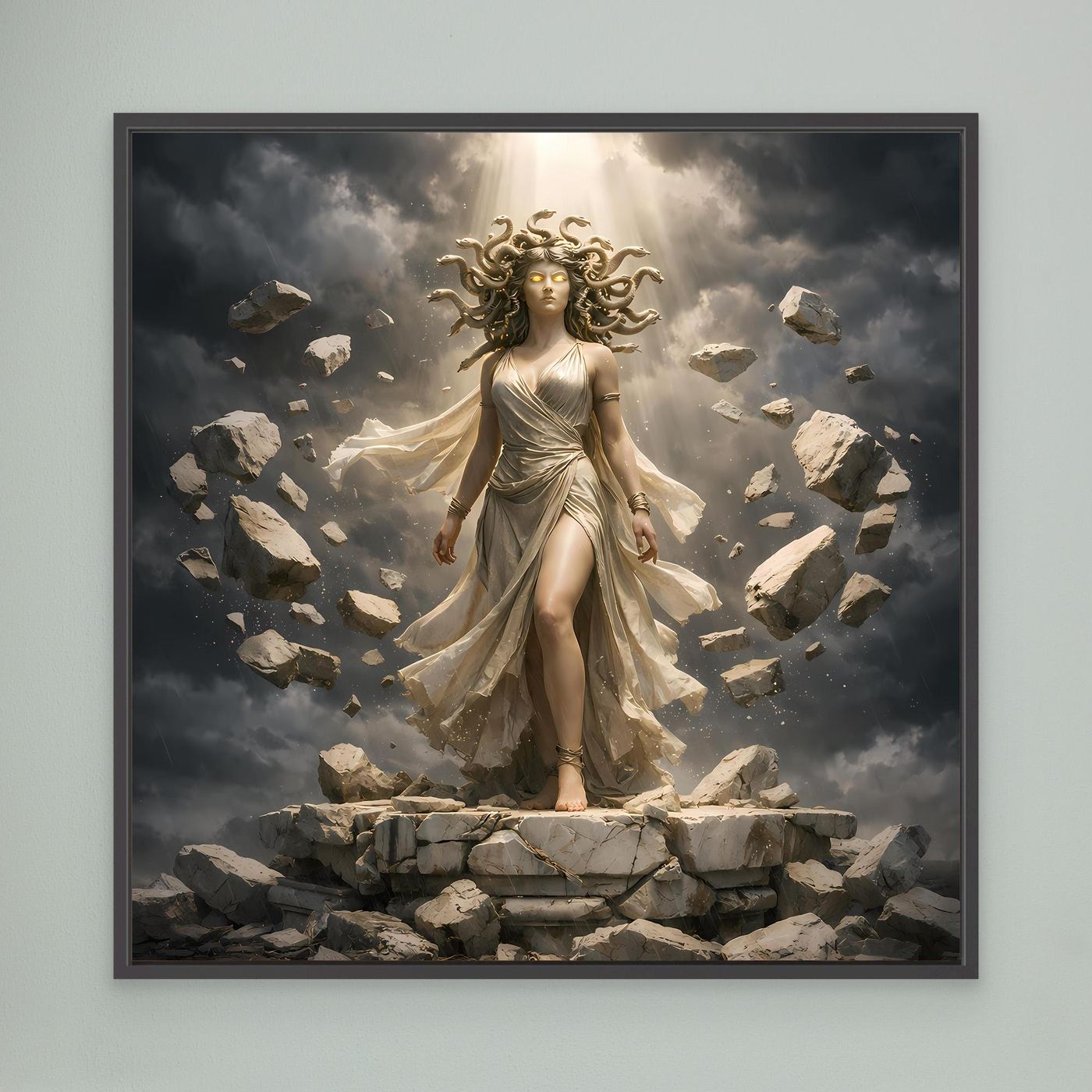 Premium Leinwand Medusa Gorgone Mythologie | Modernes Kunst Poster Fantasy Wandbild antik