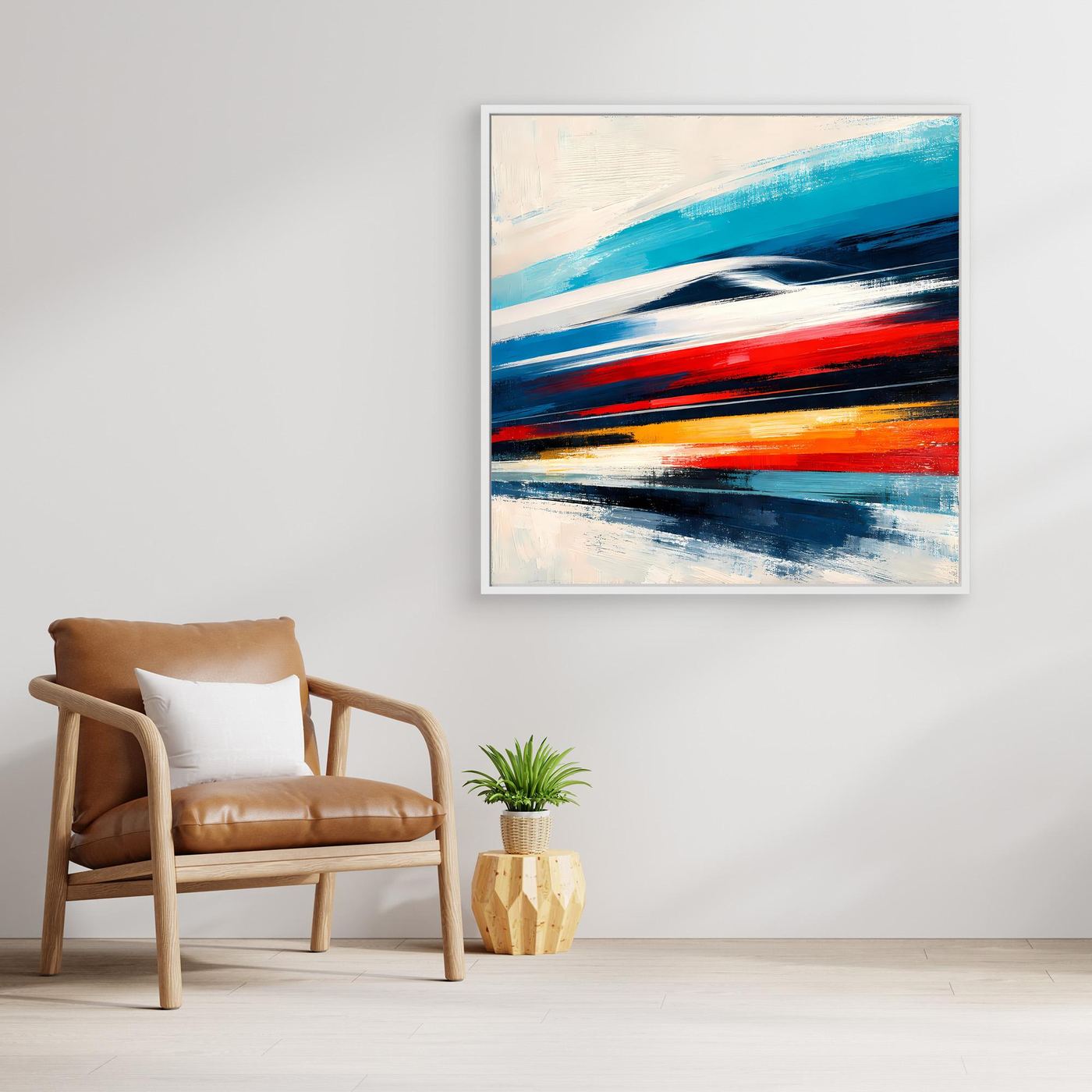 Leinwand Dynamischer Hochgeschwindigkeitszug | Abstraktes Wandbild auf echter Leinwand