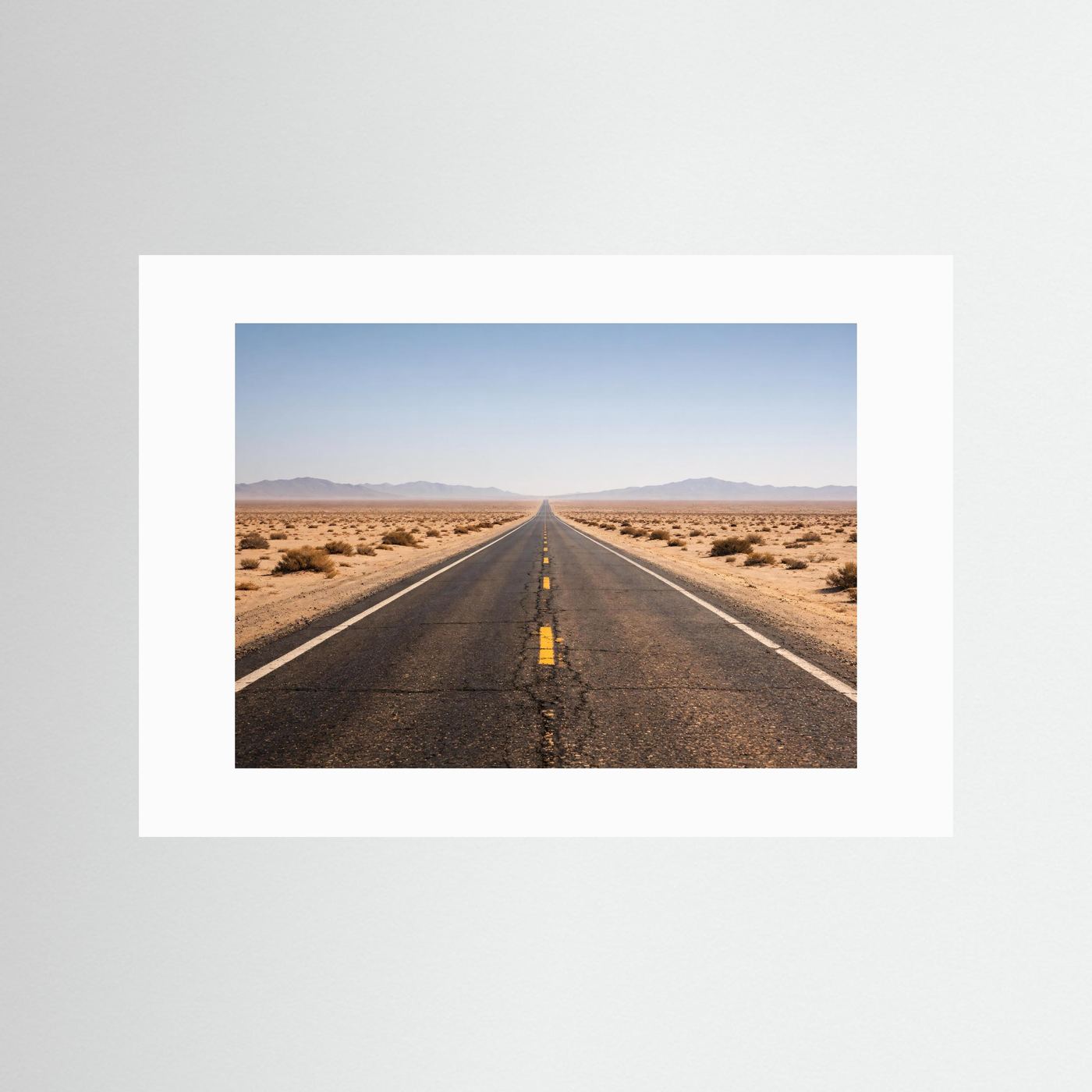 Endlose Straße im Horizont | Wüsten-Panorama Naturposter Querformat