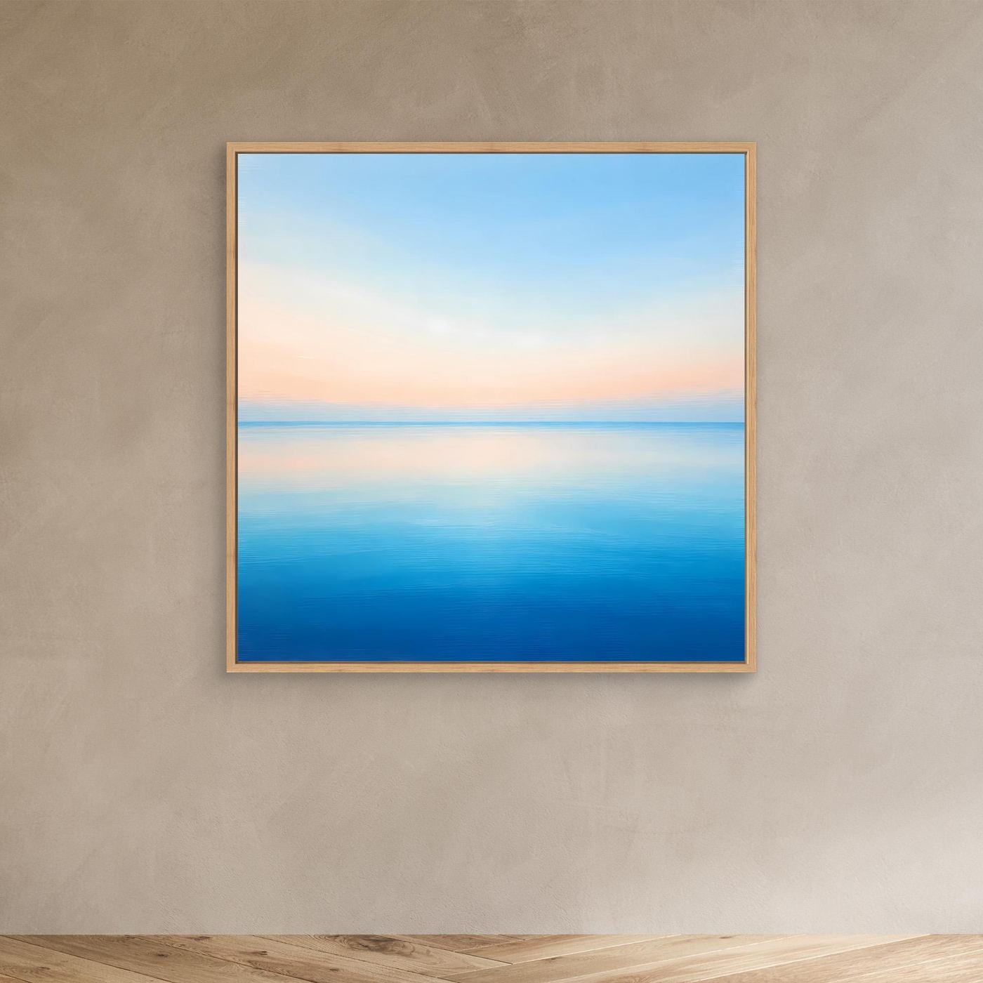 Leinwand Minimalistischer Meereshorizont im Pastelllicht | Abstraktes Ozean Wandbild
