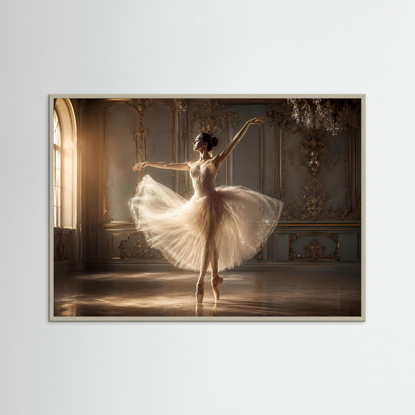 Elegante Ballerina im Barocksaal | Klassischer Tanz & Eleganz Poster
