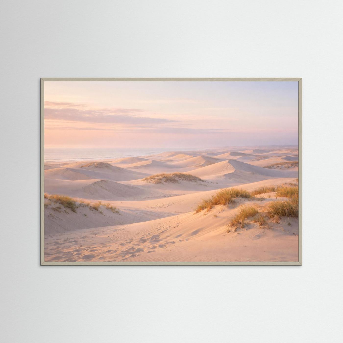 Sanfte Dünenlandschaft am Meer im Abendlicht | Panorama Dünen & Strand Poster Querformat