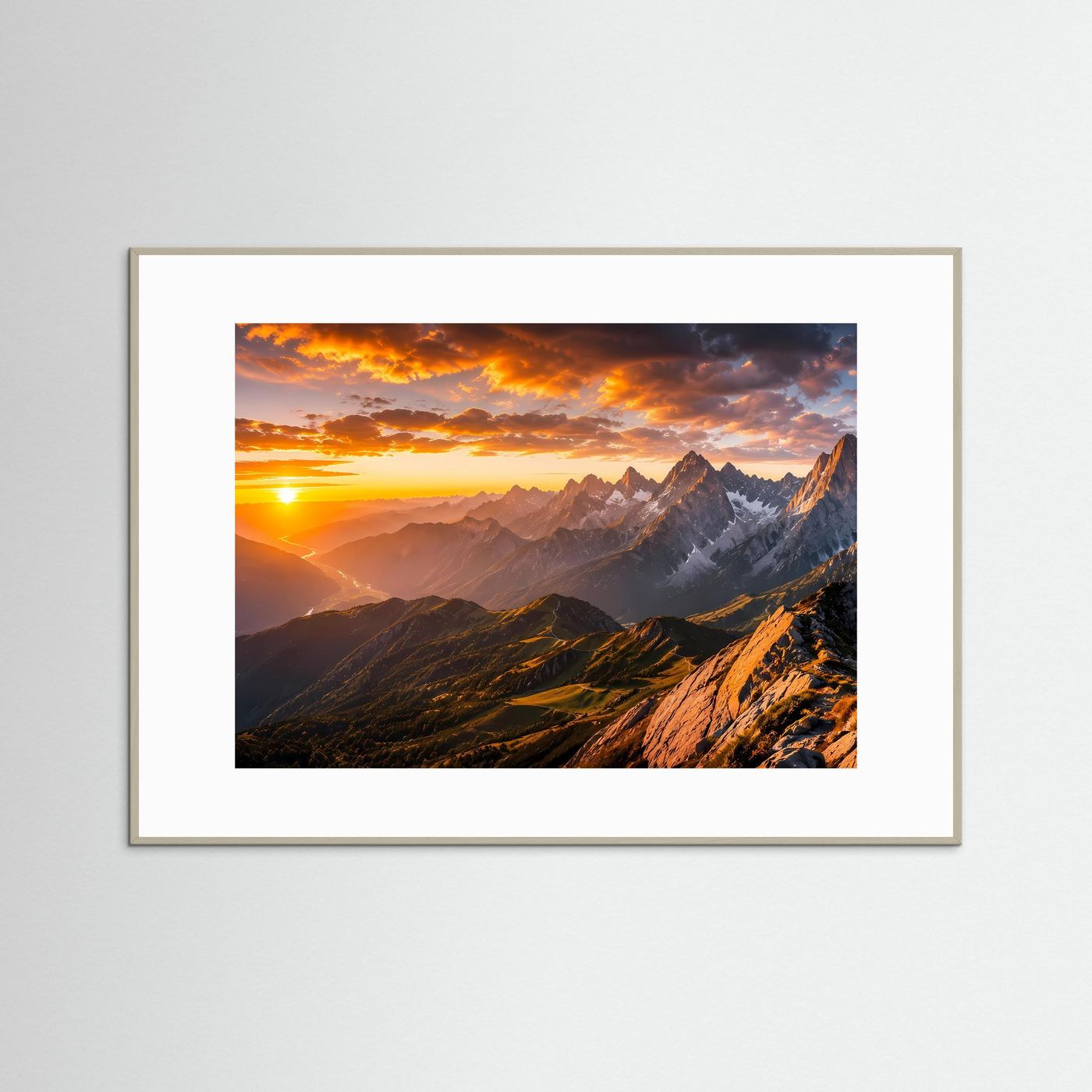 Majestätische Alpen im Abendlicht | Panorama Berg & Natur Poster Querformat
