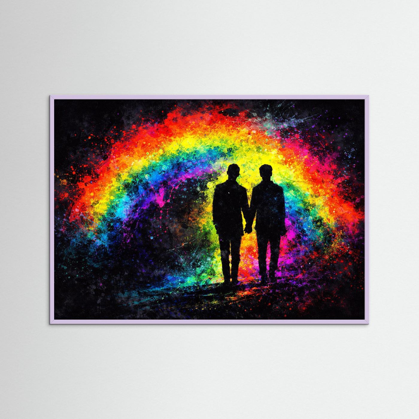Poster Liebe im Regenbogenlicht | Symbol für Vielfalt und Zusammenhalt | Modernes Kunstmotiv Wandbild