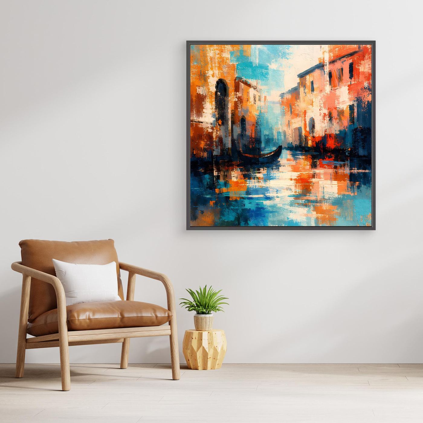 Leinwand Romantisches Venedig bei Sonnenuntergang | Abstraktes Gondel Wandbild