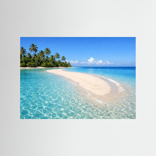 Tropische Sandbank im Paradies | Panorama Strand & Meer Poster Querformat