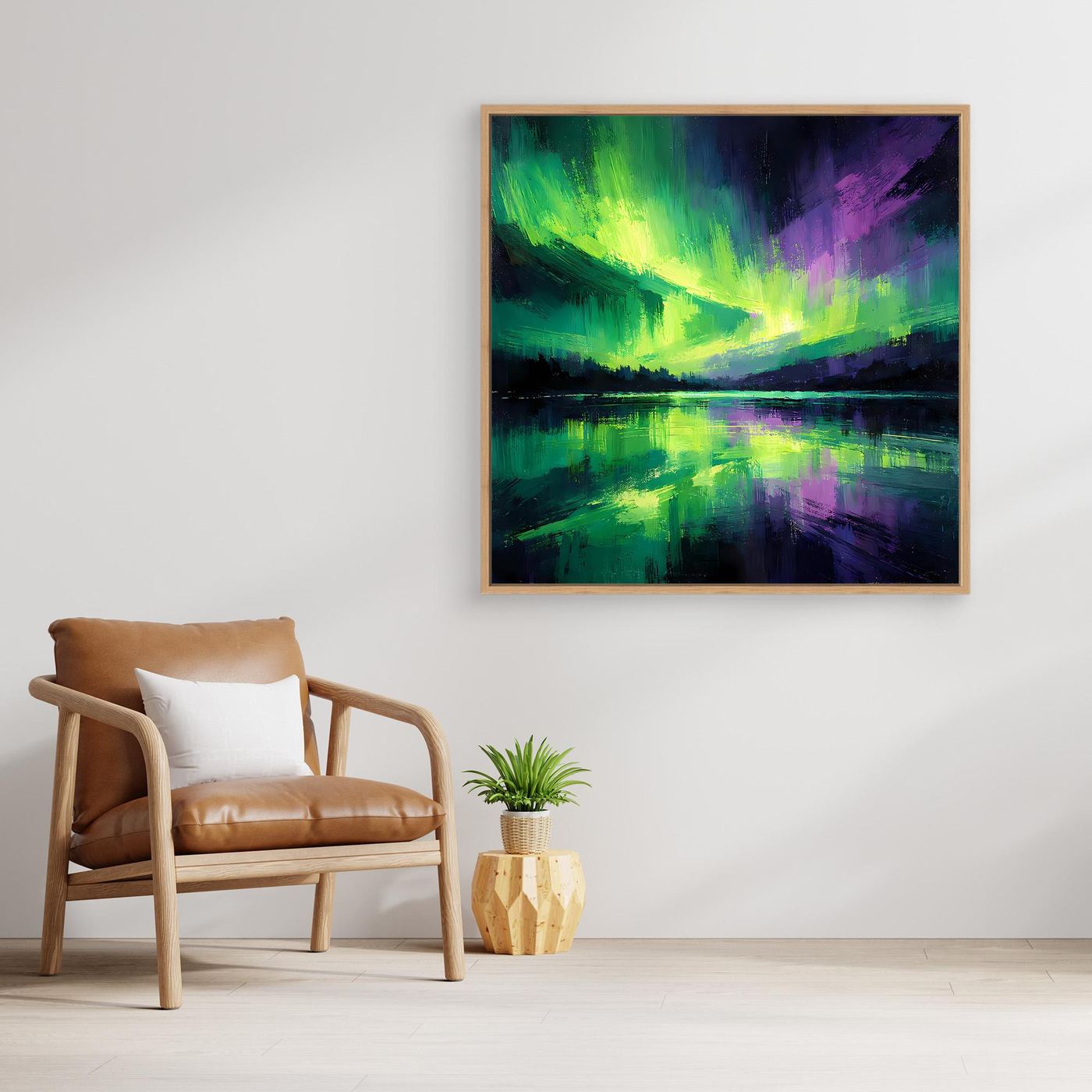 Leinwand Magisches Polarlicht | Abstraktes Nordlicht Natur Wandbild