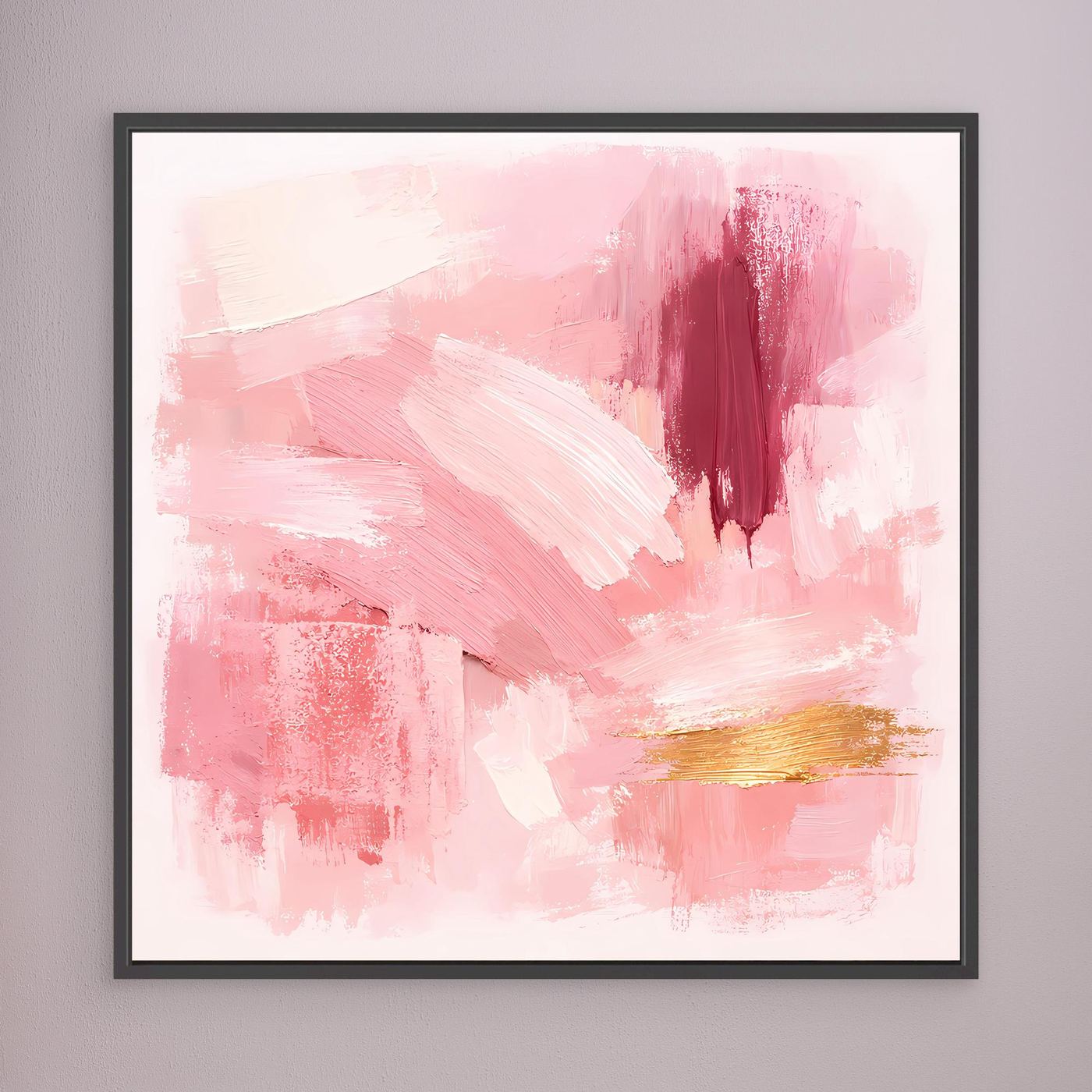 Leinwand Abstraktes Gemälde in Rosa und Gold | Modernes Elegantes Wandbild Pastell