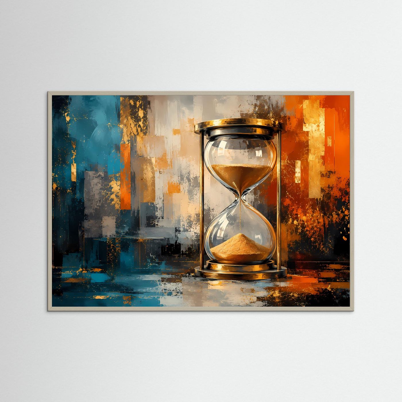 Goldene Sanduhr in Zeit & Raum | Abstrakte Kunst & Ästhetik Poster Querformat