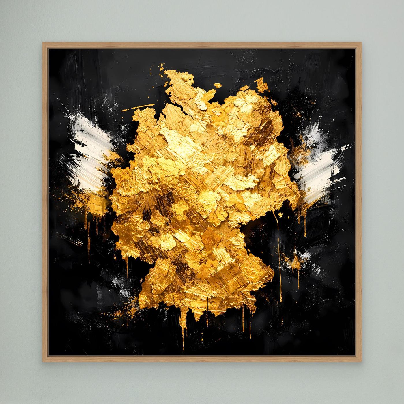Leinwand Elegante Deutschlandkarte in Gold & Schwarz | Modernes Abstraktes Wandbild