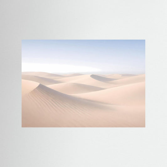 Poster im Querformat mit Wüstenlandschaft aus Sanddünen in sanften Erdtönen