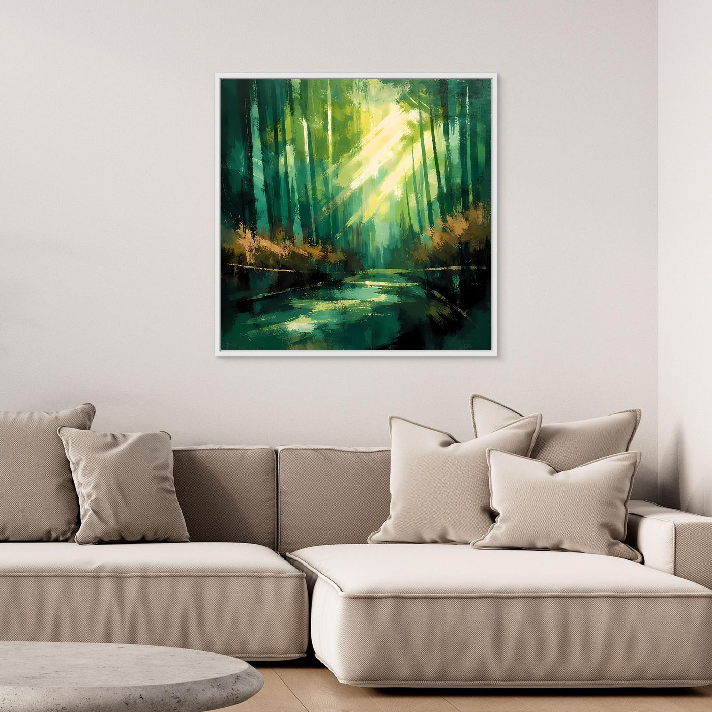Leinwand Lichtdurchfluteter Zauberwald | Abstraktes Natur Wandbild
