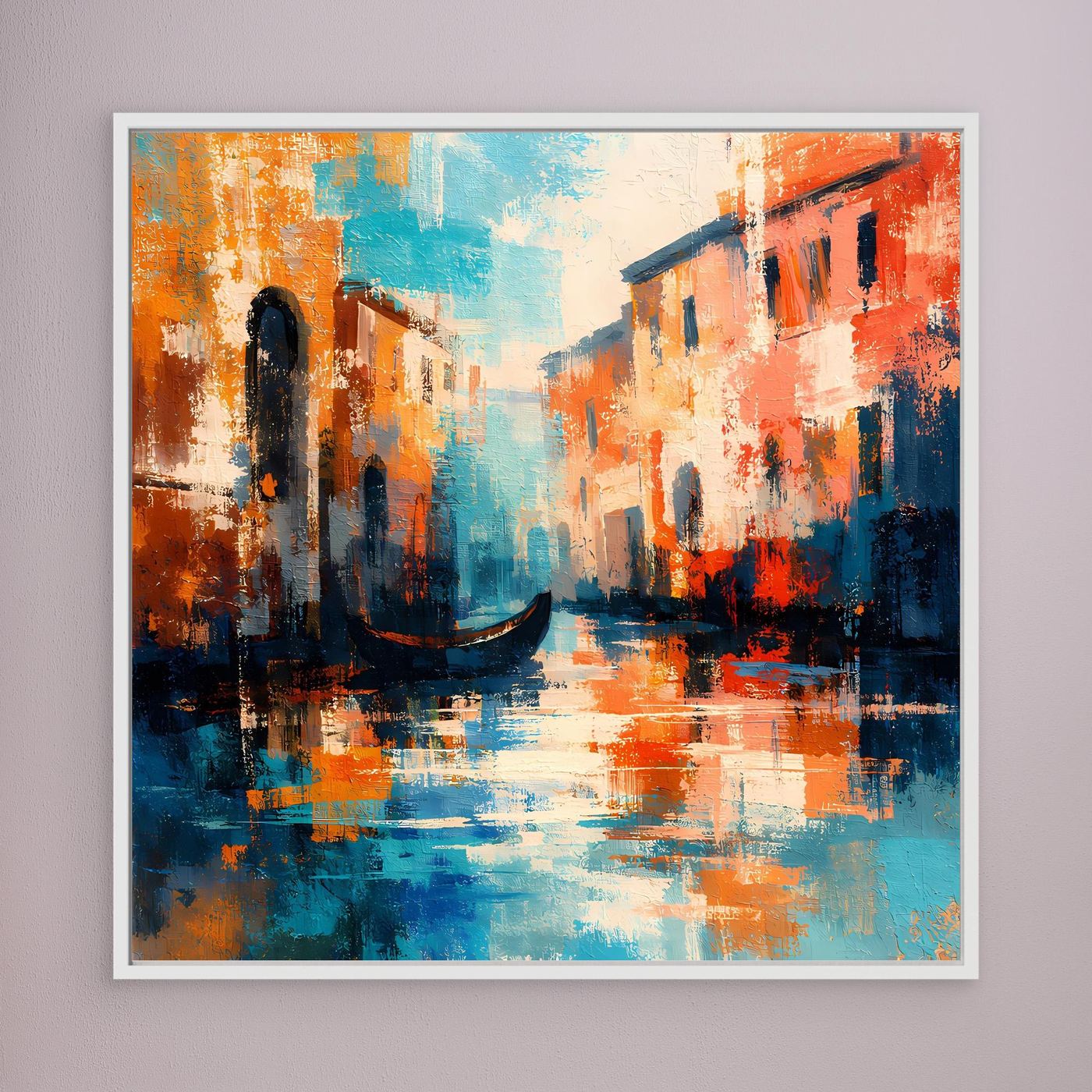 Leinwand Romantisches Venedig bei Sonnenuntergang | Abstraktes Gondel Wandbild