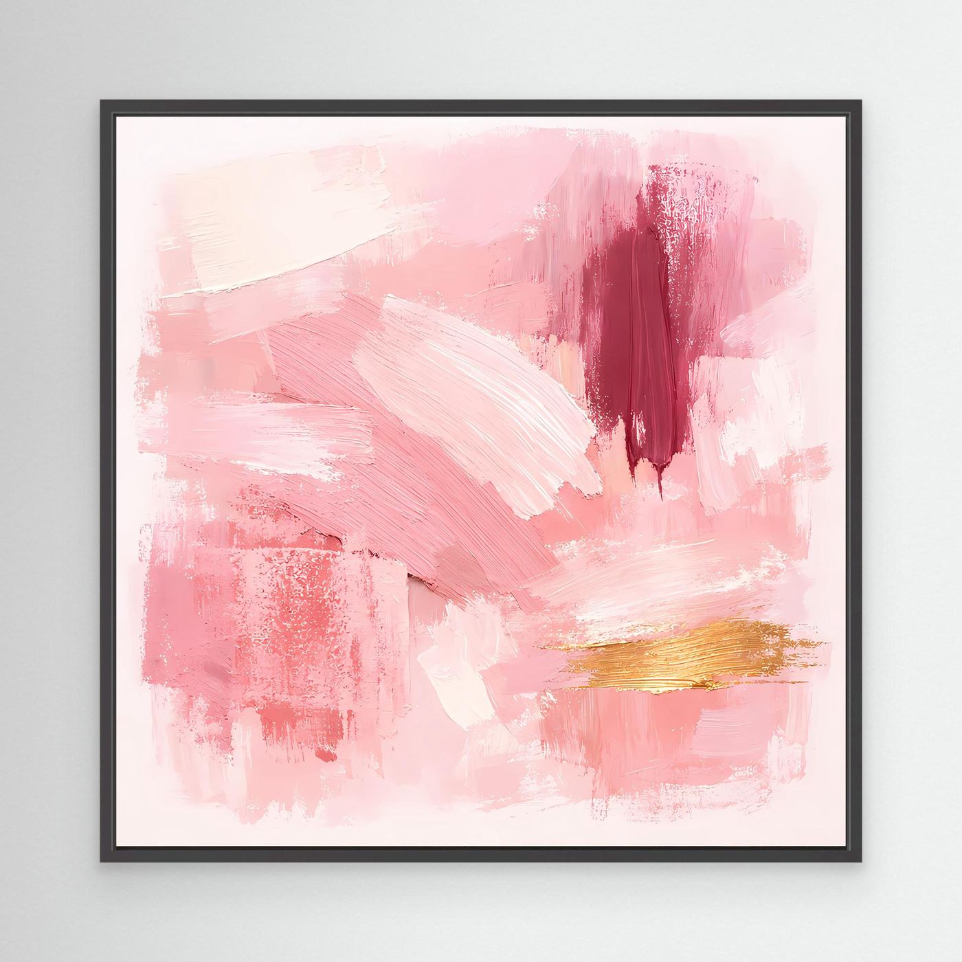 Leinwand Abstraktes Gemälde in Rosa und Gold | Modernes Elegantes Wandbild Pastell